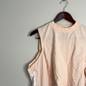 Ivy Park Pink Peach Cold Shoulder Cropped Top Long Sleeve Medium